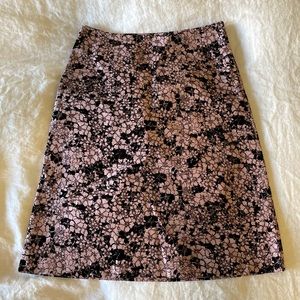 French Connection silk floral a-line midi skirt